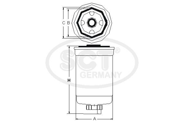 SCT GERMANY Degvielas filtrs ST 344